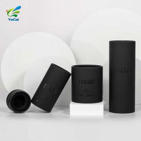 Luxury black candle holder round paper box paper tube packaging