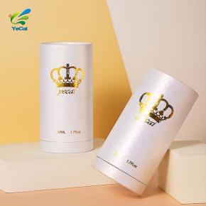 Luxury round paper tube cylinder perfume packaging box for essential oil bottle