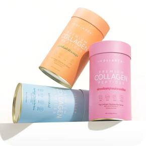 Cardboard Round Box Paper Tube for Collagen Powder Coffee Superfood with Air Tight Peel Off lid