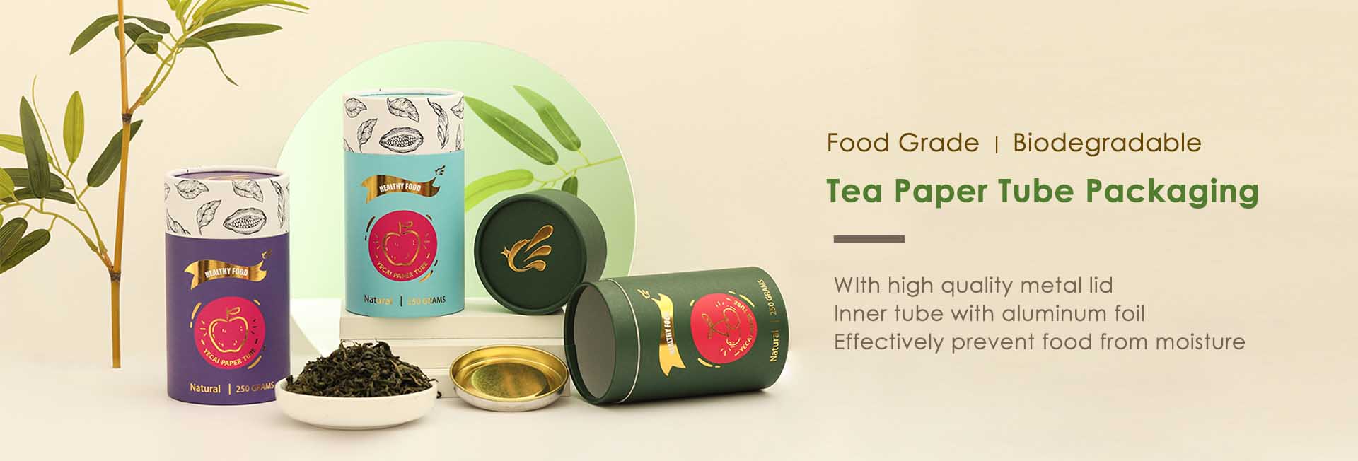 Loose tea paper tube packaging