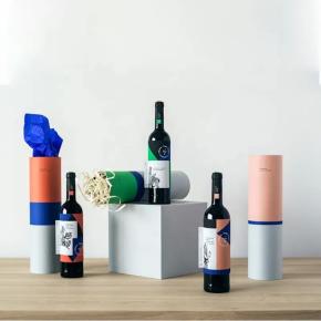 Rigid Cardboard Custom Printed Wine Bottle Packing Paper Tube